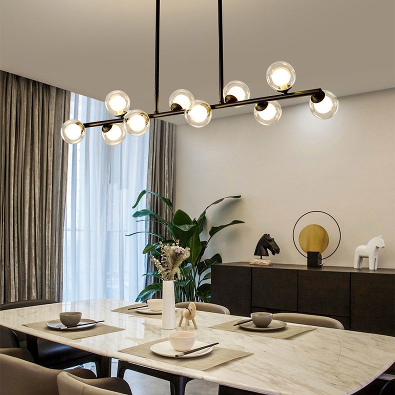 Spherical Hanging Island Lights Ultra-Contemporary Glass Chandelier Lighting Fixtures for Restaurant