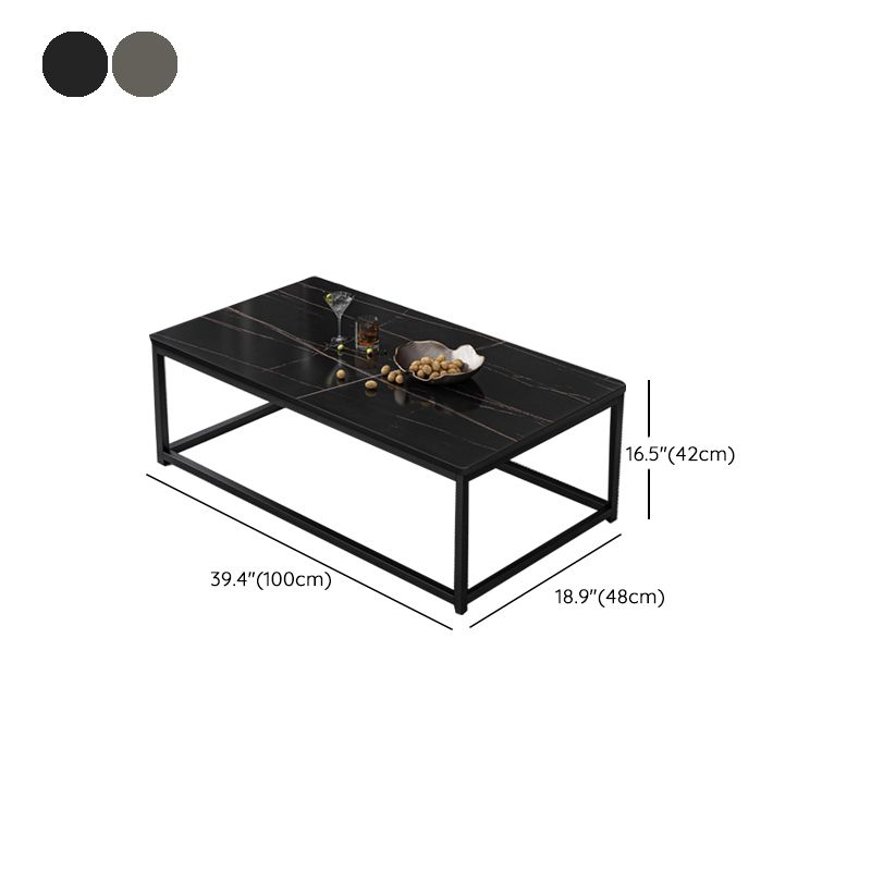 Rectangle Cocktail Table Frame Single Coffee Table with Shelf