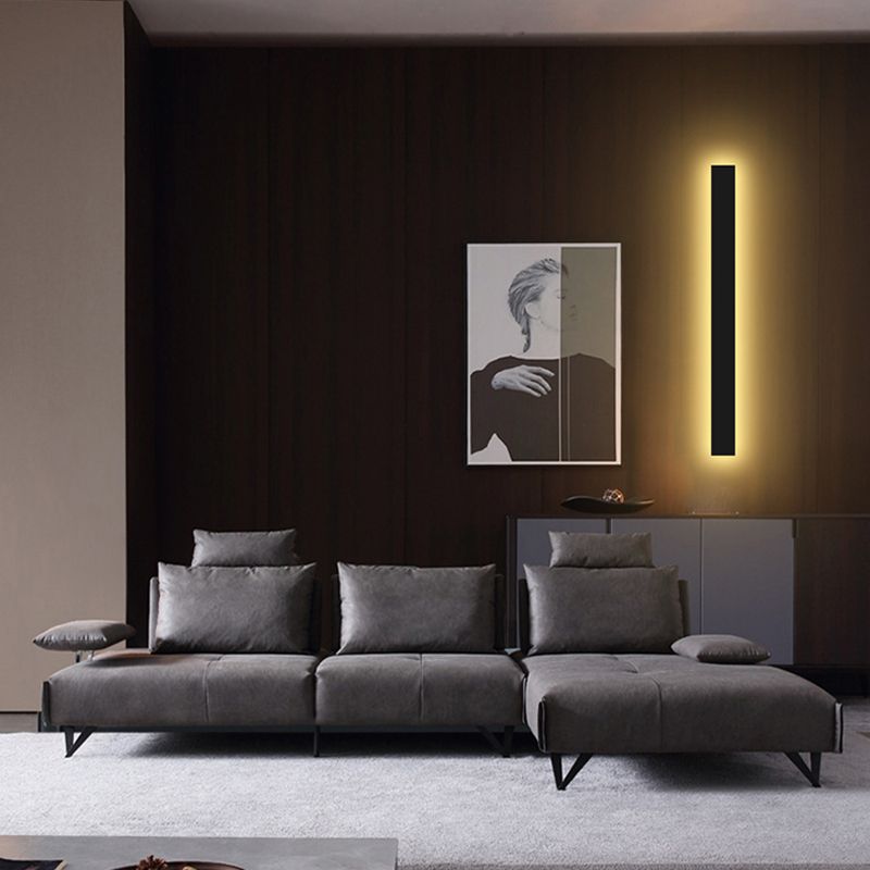 Strip Shade Wall Lighting Modern Simple Style Metal 1 Lights Sconce Lamp for Bedroom TV Background