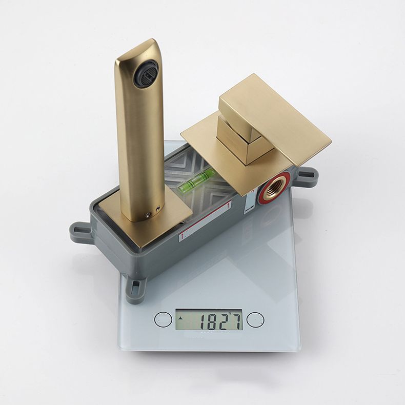 Modern Wall Mounted Bathroom Faucet Copper Low Arc Vessel Faucet for Bathroom