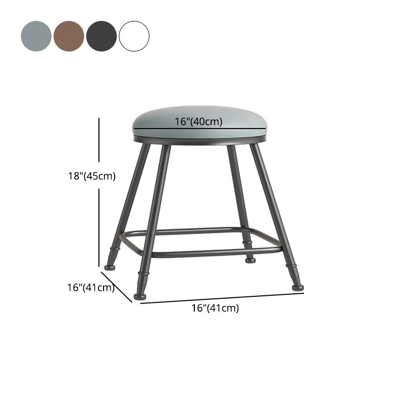 Scandinavian Backless Footrest Barstool Matte Finish Upholstered Home Stool