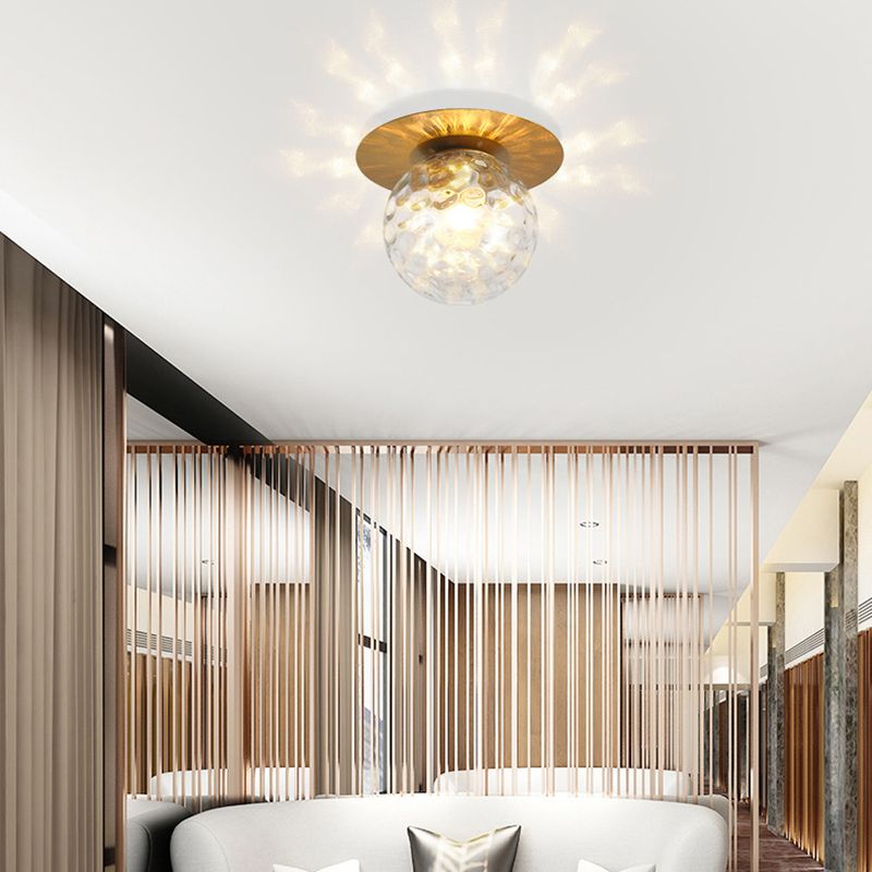 Traditional Globe Bath Sconce Iron & Glass Bathroom Vanity Lighting in Black / Gold