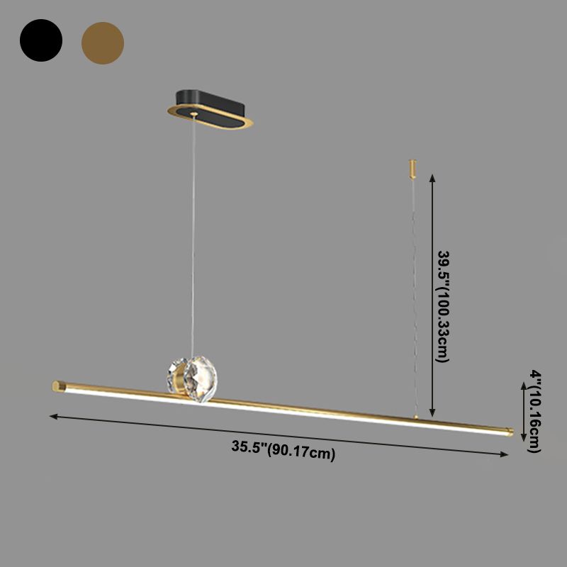 Linear Island Lights Contemporary Metal Island Lighting Fixture for Kitchen