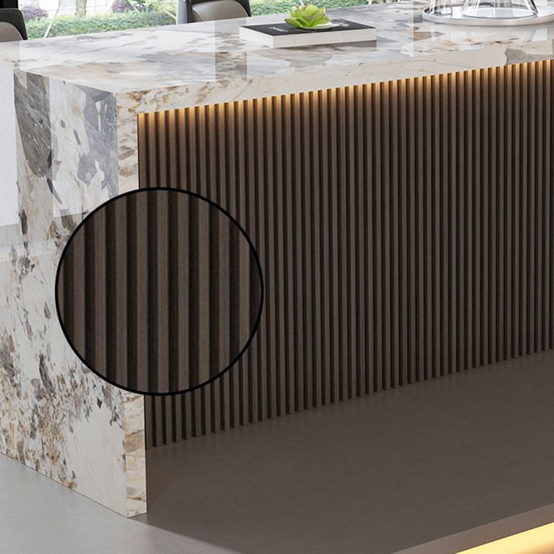 Modern Style Stone Rectangle Bar Wine Table Table for Living Room