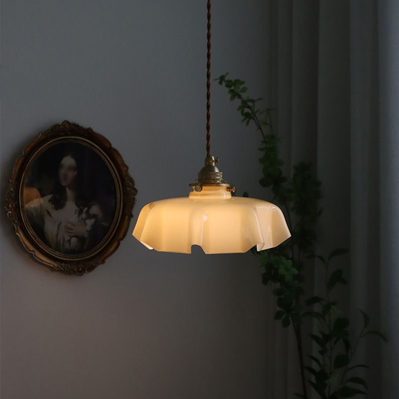 Vintage glashangende hanglamp 1-licht druppel hanger voor eetkamer
