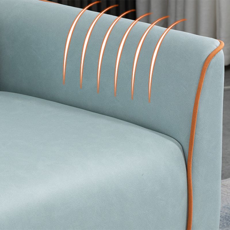 Glam Tight Back Flared Arm Living Room Faux Leather Standard Seating