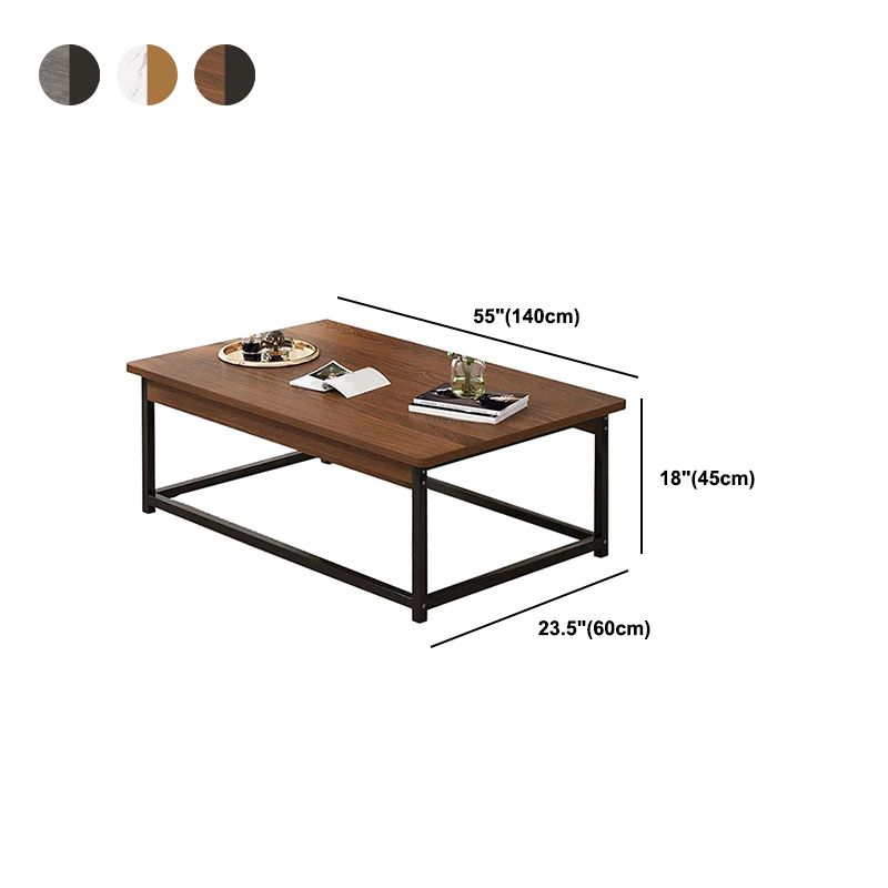 Frame Base Rectangular Modern Style Wood Table Metal Bottom Frame Coffee Table