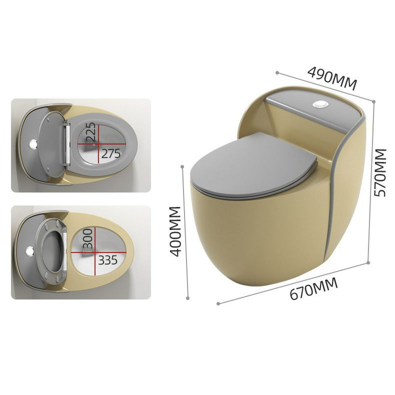 Modern One Piece Round Flush Toilet Floor Mounted Porcelain Toilet Bowl