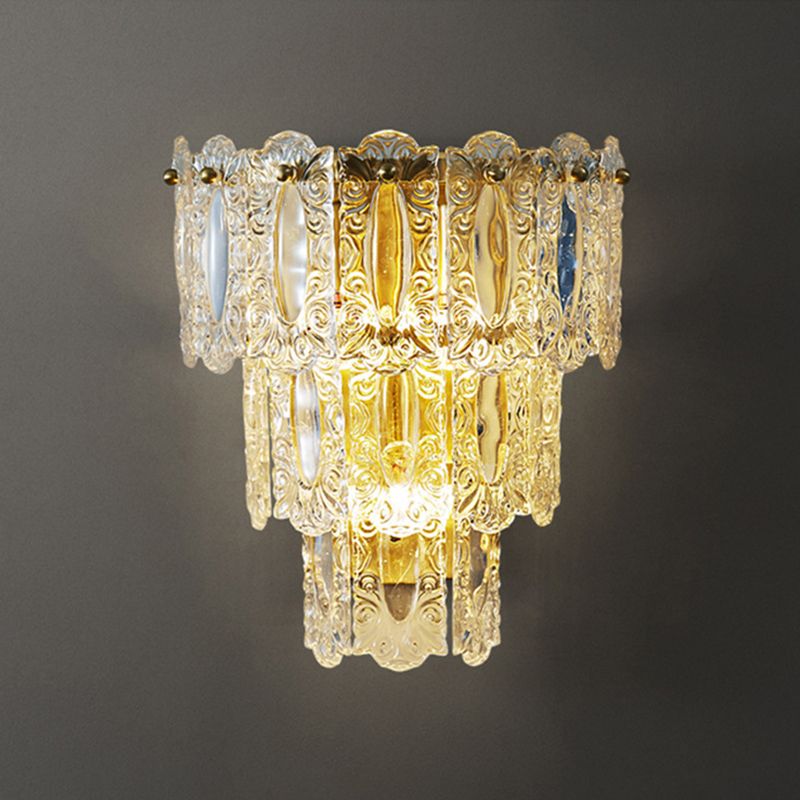 Multiple-Light Geometric Wall Light Fixture Modern Crystal Wall Sconce Light