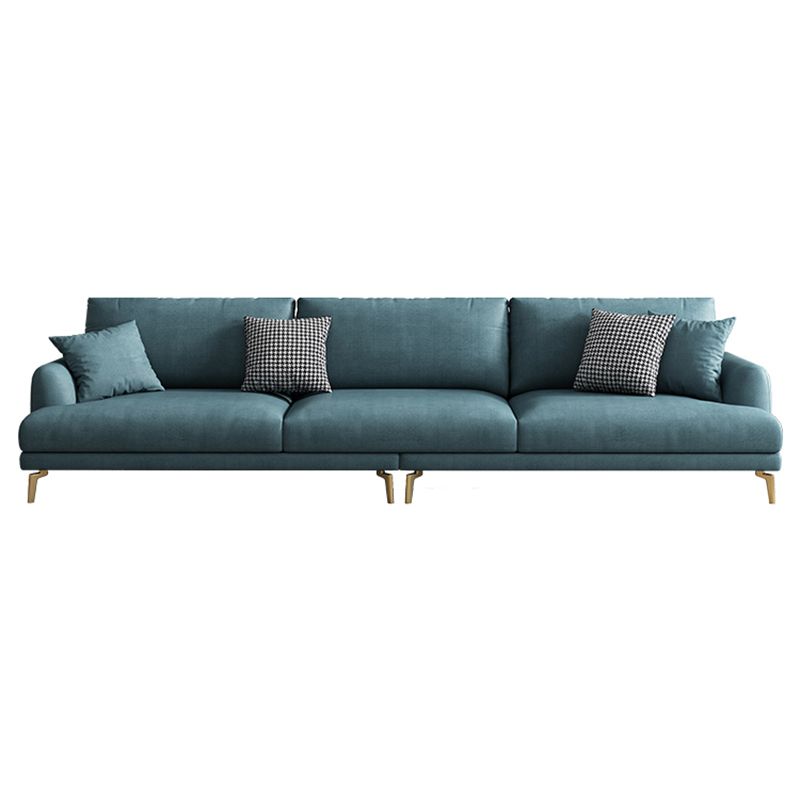 Contemporary Faux Leather Recessed Arm Furniture Sectionals in Green