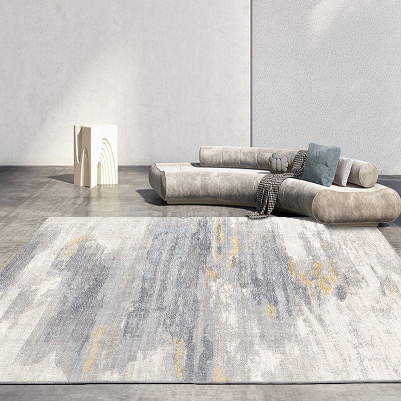 Grau hellfarbener Teppich abstrakter Muster Polyester Fläche Teppich Anti-Schlupf-Fläche Teppich für Raum