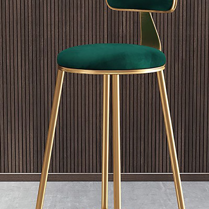 Nordic Glam Bar Stool Round Counter Bar-Stool with Metal Legs
