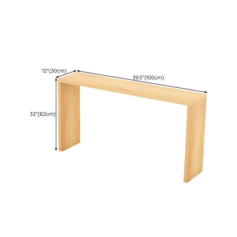 Rectangle Standard Height Bar Table Pine Solid Wood Bar Dining Table with Double Pedestal