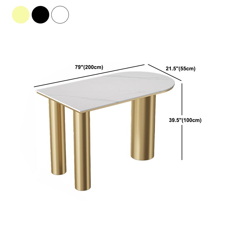 White Stone Top Counter-height Pub Table Contemporary Legs Bar Dining Table