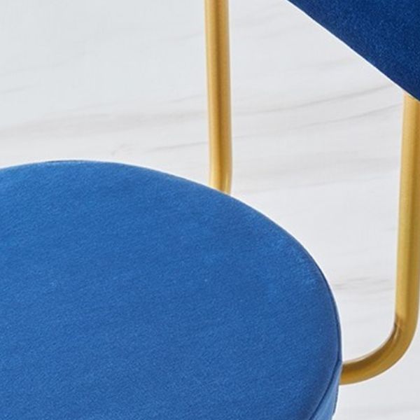 Nordic Armless Backrest Counter Stool Iron Cashier Bar Stool with Velvet Cushion