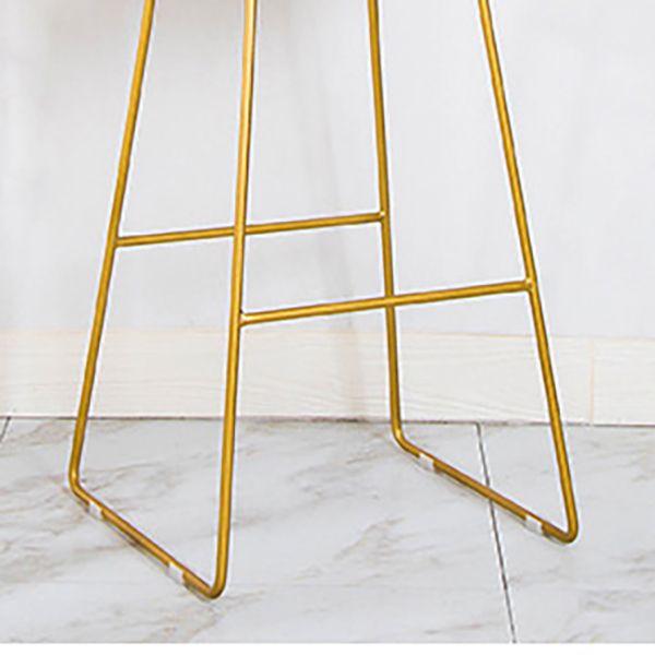 Glam Armless Backrest Counter Stool Iron Bar Stool with Footrest