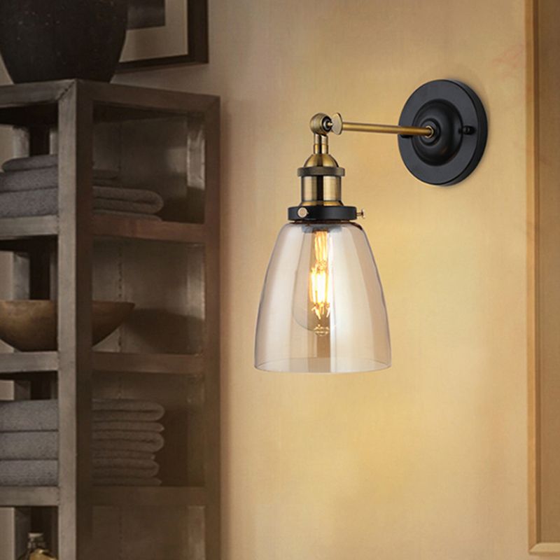 Bewaffnete Metallwandleuchten Amerikaner Retro Industrial Style 1 Lichtleuchte