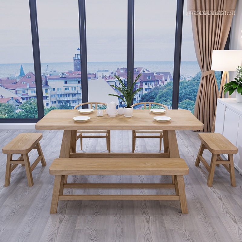 Industrial 1/6 Pieces Dining Set Rectangle Wood Dining Table for Dining Room