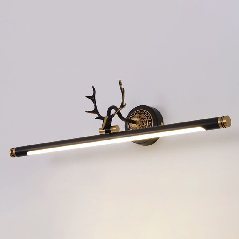 Metal Linear Shape Wall Light Modern Style 1-Light Mirror Wall Mounted Light