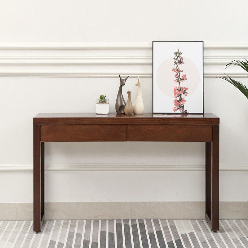 12-inch Wide Console Sofa Table  2-drawer Wood Console Table in Dark Brown