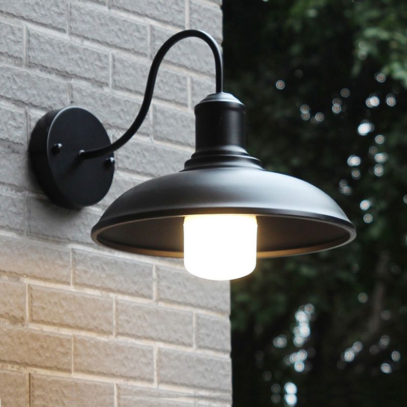 Gooseneck Metal Wall Sconce Lighting Industrial Outdoor Wall Mounted Light Fixture