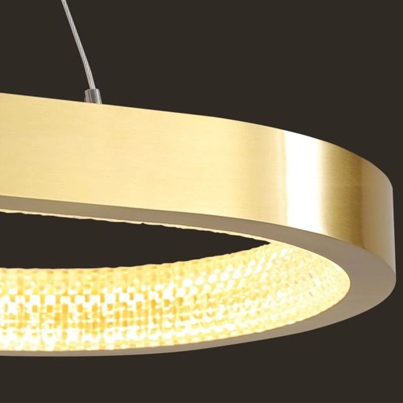 Modern Style Island Pendant Oval Shaped Metal 1 Light Island Light in Gold