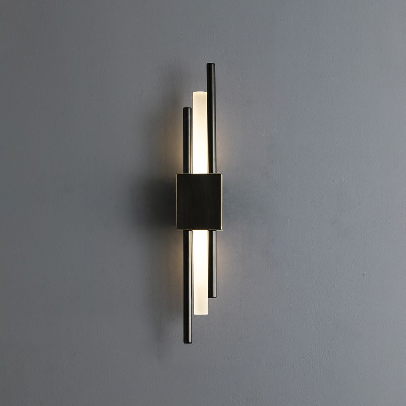 Post-Modern Simple Fashion Style Linear Shade Wall Sconce Metal 1 Light Sconces