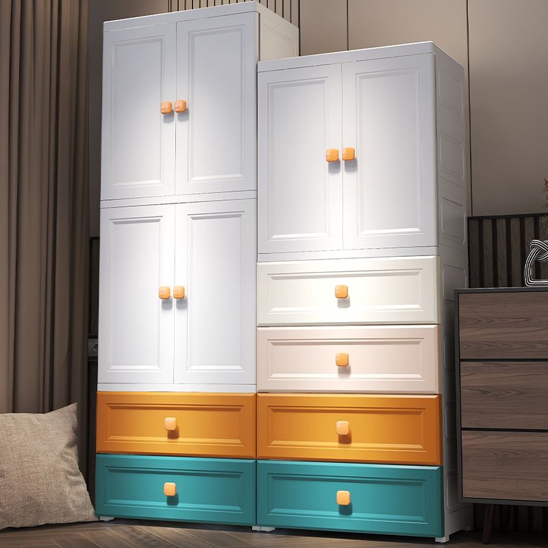 Contemporary Freestanding Wardrobe Plastic Multifunctional Wardrobe