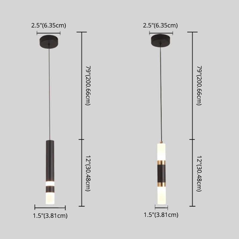 Plafonnage suspendu à suspension LED minimaliste suspension cylindrique suspension