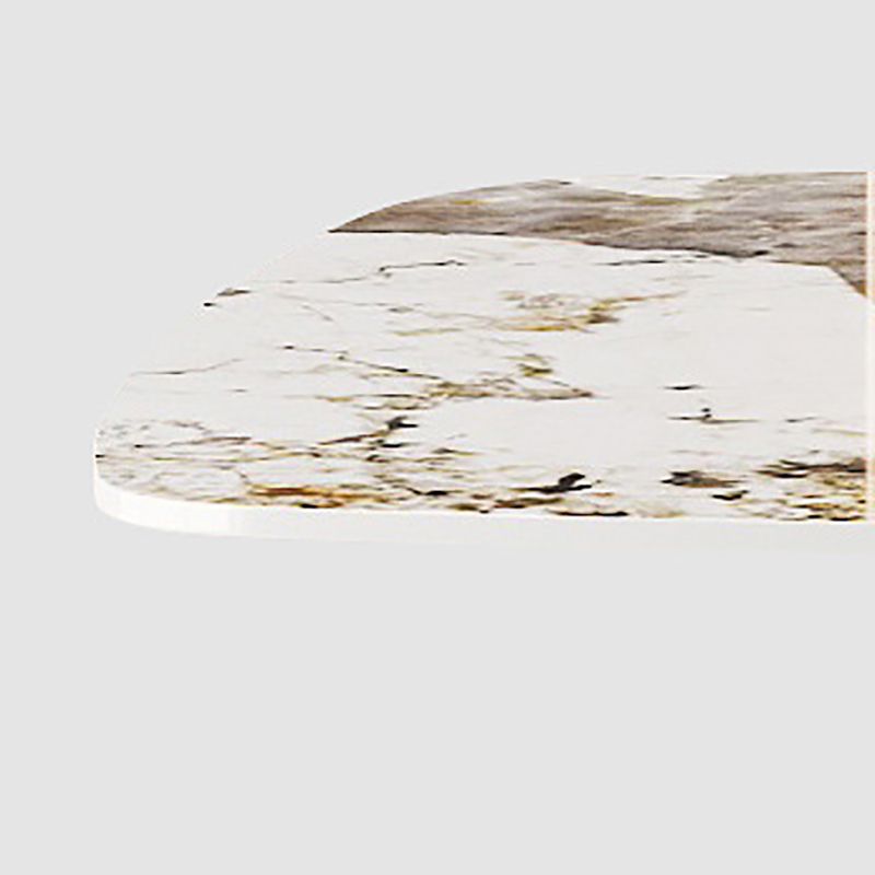 Modern Rectangle Stone Table Standard Height Double Pedestal Dining Table