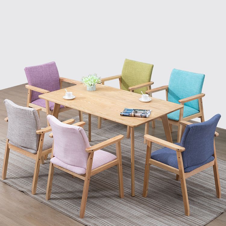 Contemporary Style Solid Wood Open Back Arm Chair Kitchen Dining Room Chairs