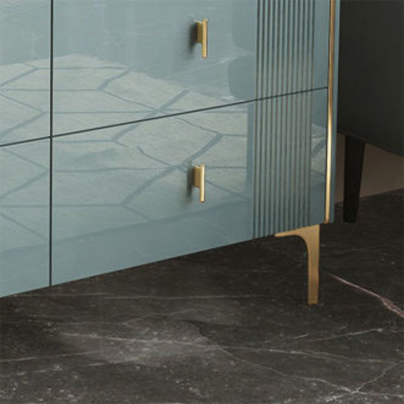 Glam Double Dresser Stone Horizontal Storage Chest Dresser for Bedroom