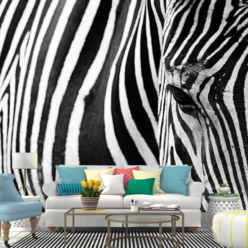 Black and white Geometry Mural Decal Dining Room Wall Decor, Custom Size Available