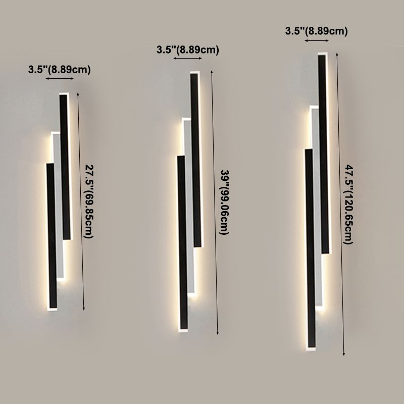 3 leichte lineare Wandleuchten moderne Wandleuchte Metallwandleuchten in Schwarz und Weiß