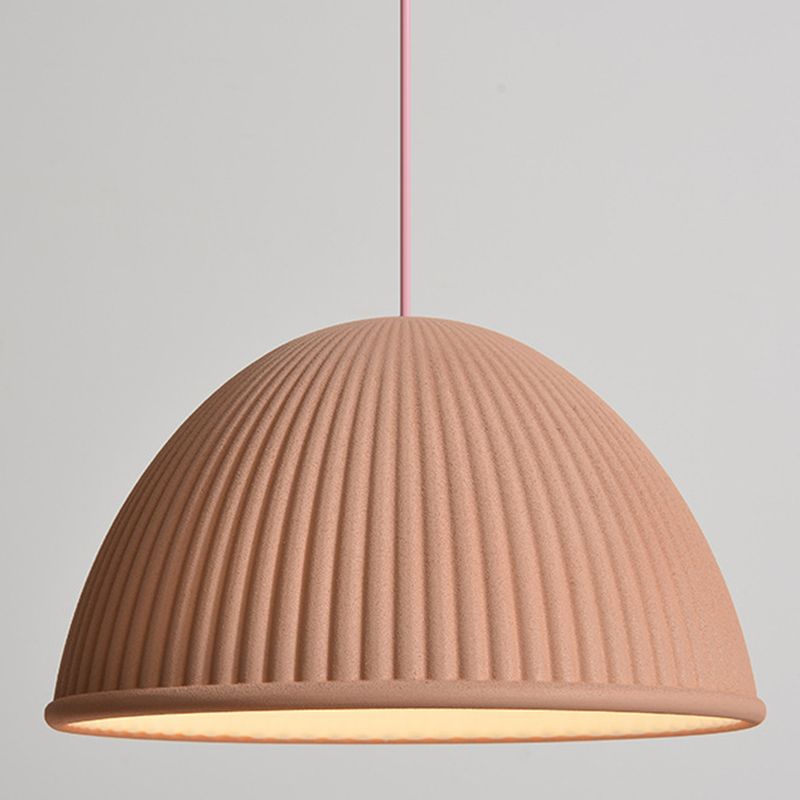 1 Light Bowl Hanging Pendant Modern Macaron Style Resin Hanging Lighting for Living Room