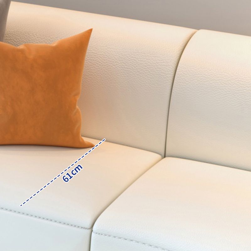 Curved Armless Sectional Sofa Faux Leather Stain-resistant Sectional