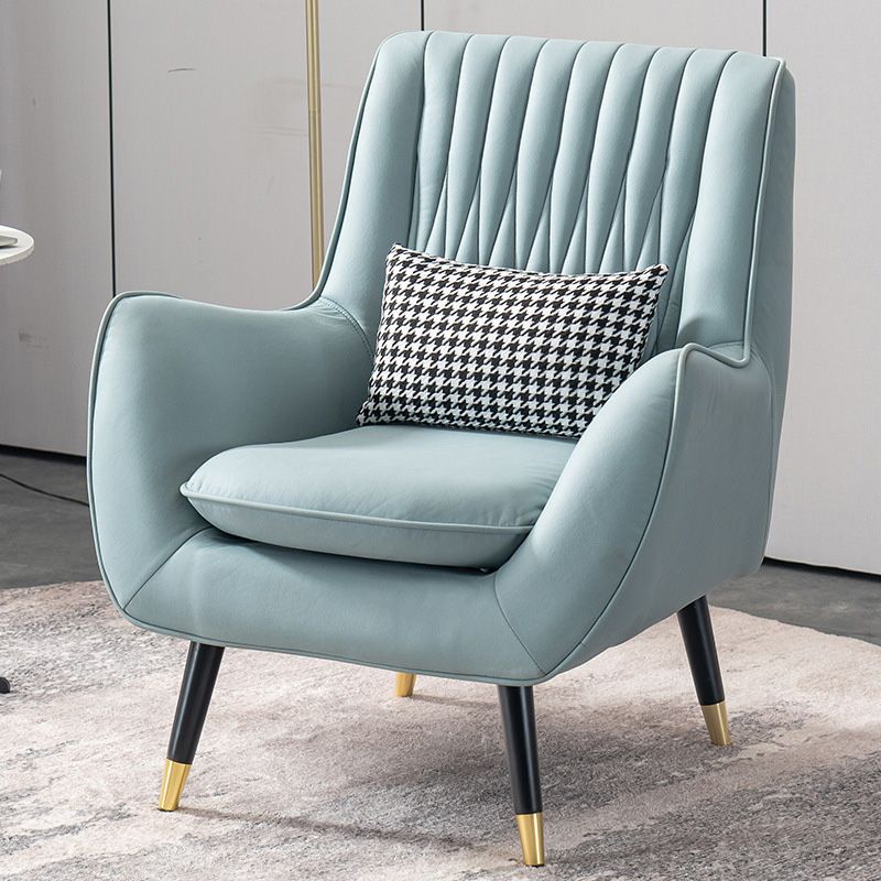 Modern Faux Leather 31.5"Wide Armchair with Basic Four Legs for Bedroom