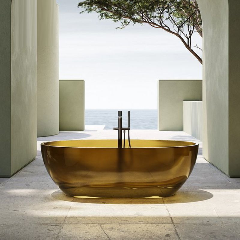 Soaking Back to Wall Bathtub Antique Finish Freestanding Bath Tub