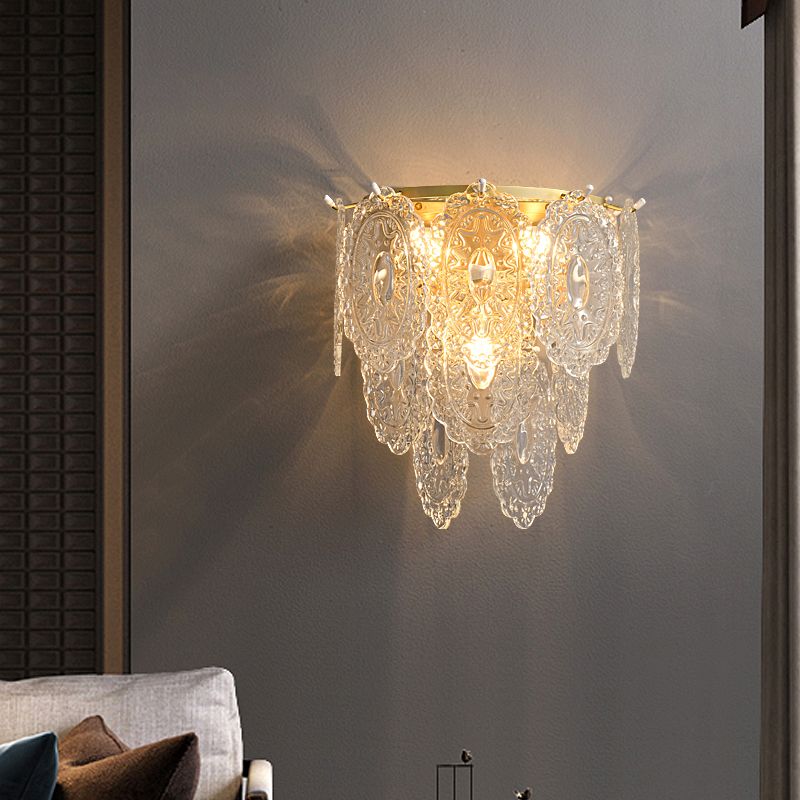 Contemporary Clear Shade Wall Sconce Lighting Unique Shade Wall Lamp for Bedroom