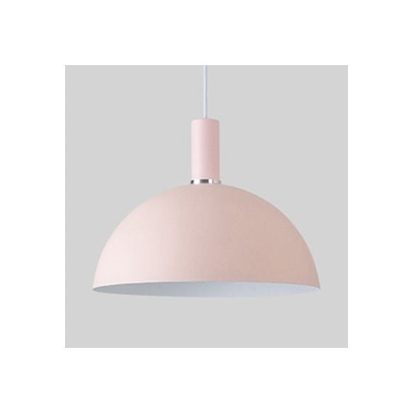 Soggiorno a cupola sospensione lume in alluminio 1 lampadina lampada a sospensione color caramella in blu/verde/giallo/rosa