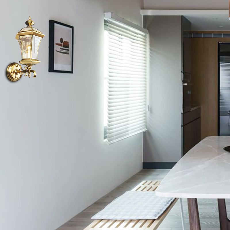 Metal Birdcage Sconce Light Traditionalism 1 Head Brass Living Room Wall Lighting Fixture