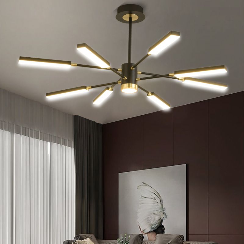 Luces colgantes rectangulares de múltiples luces de luz múltiples iluminación colgante de metal moderno para barra