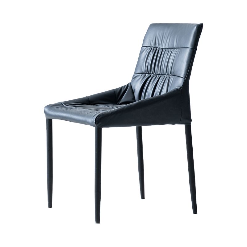 Contemporary Style Solid Back Dining Arm Chairs Leather Dining Chairs (Set of 2)