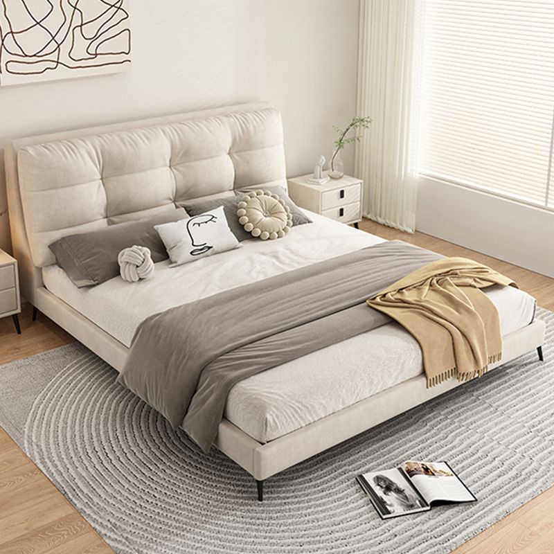 Contemporary Standard Bed with Rectangle Upholstered Headboard