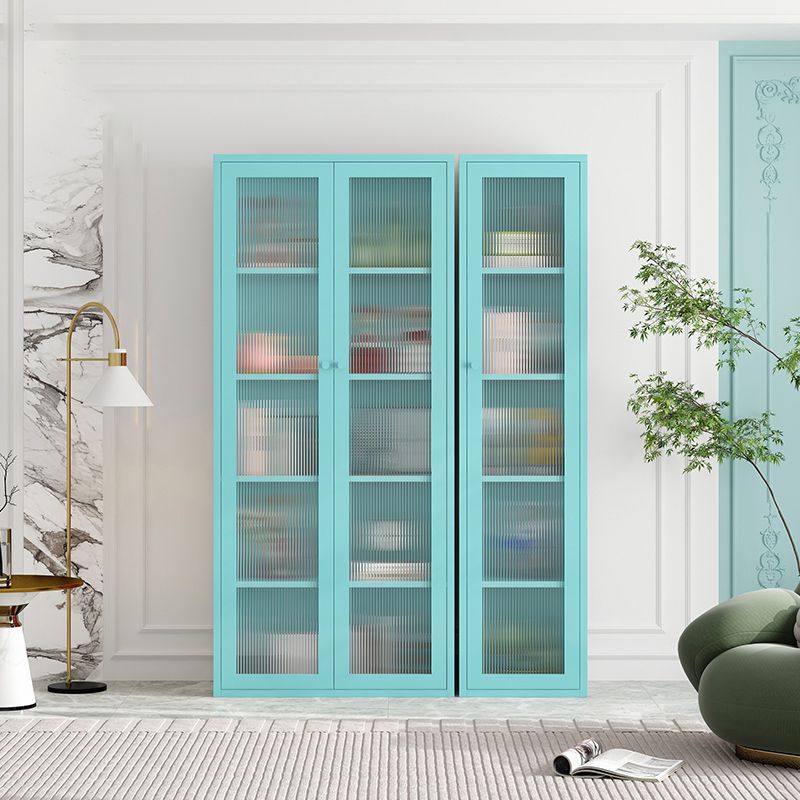 Modern Metal Bookcase Standard Closed Back Shelf with Rectangular Shelves