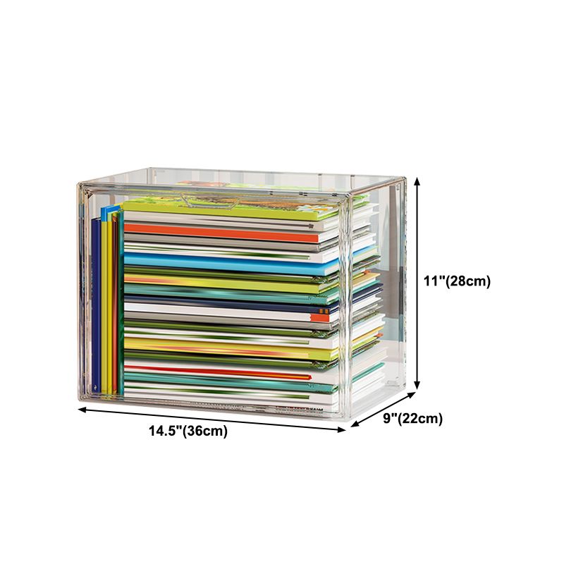 Modern Style Bookshelf Stackable Plastic Bookcase for Home Office