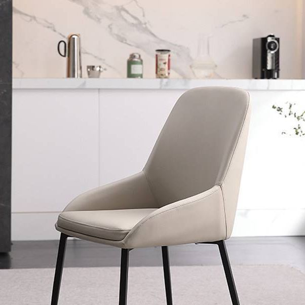 Dining Room Upholstered Chair Home Faux Leather Parsons Arm Chair