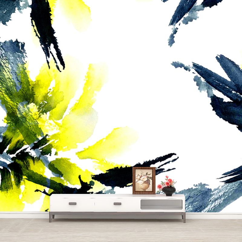 Watercolor Bird and Branch Mural Artistic Washable Bedroom Wall Decor, Custom Made