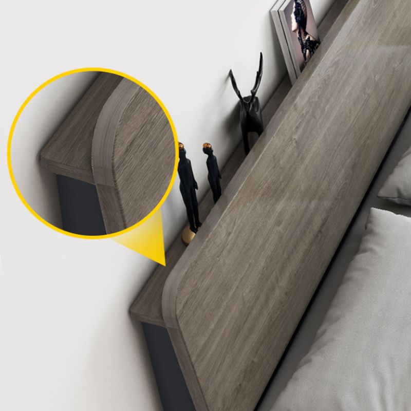 Contemporary Wood Mattress Included with Headboard Rectangular Panel Bed