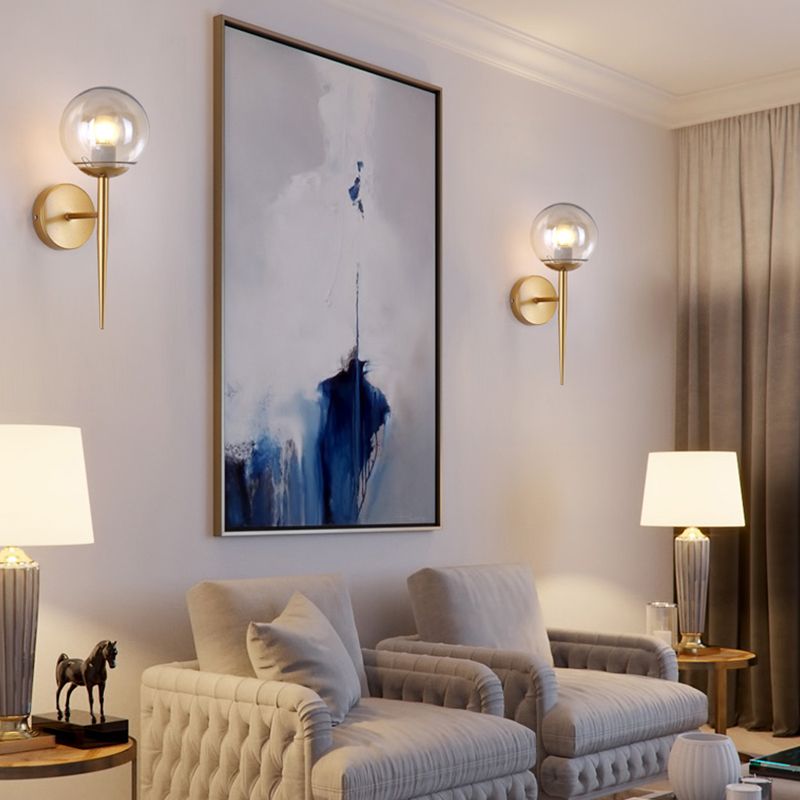 Modern Style Glass Wall Lamp Living Room Wall Mounted Light Fixture